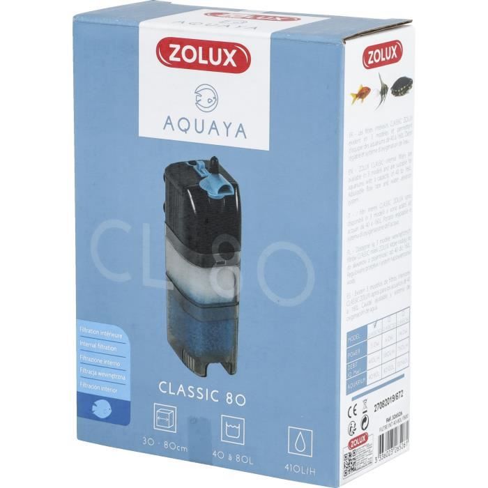 Internal filter - ZOLUX - Classic 80 - 5 W - Aquarium 40 to 80 L - Adjustable flow rate