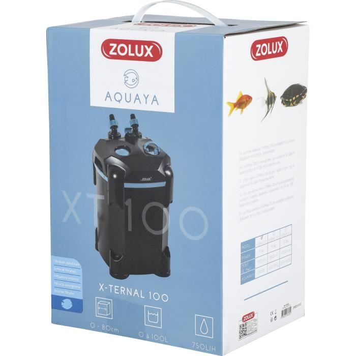 External filter - Zolux - X-Ternal 100 - Power 9.3 W - Max flow rate 750 L/h - For aquariums up to 100 L