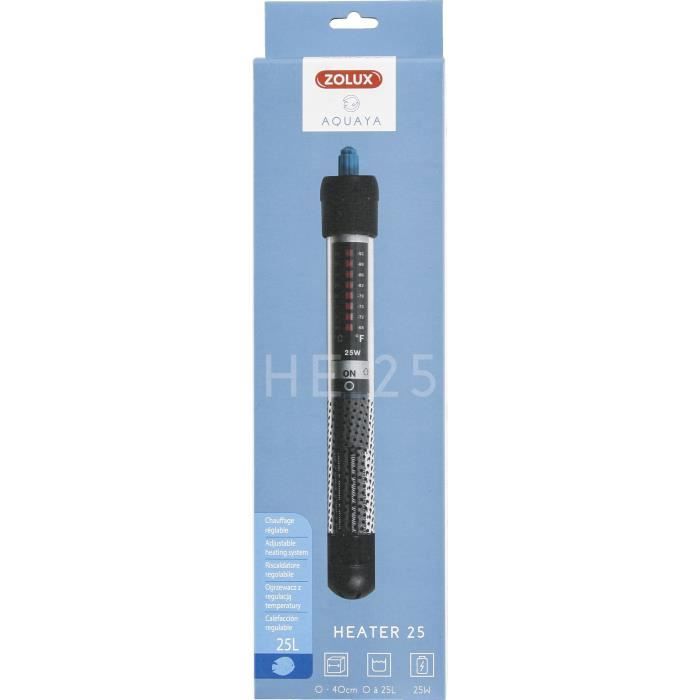 Aquarium heater - ZOLUX - Heater 25 - 25 W - Length 23 cm - For 20 to 50 liters