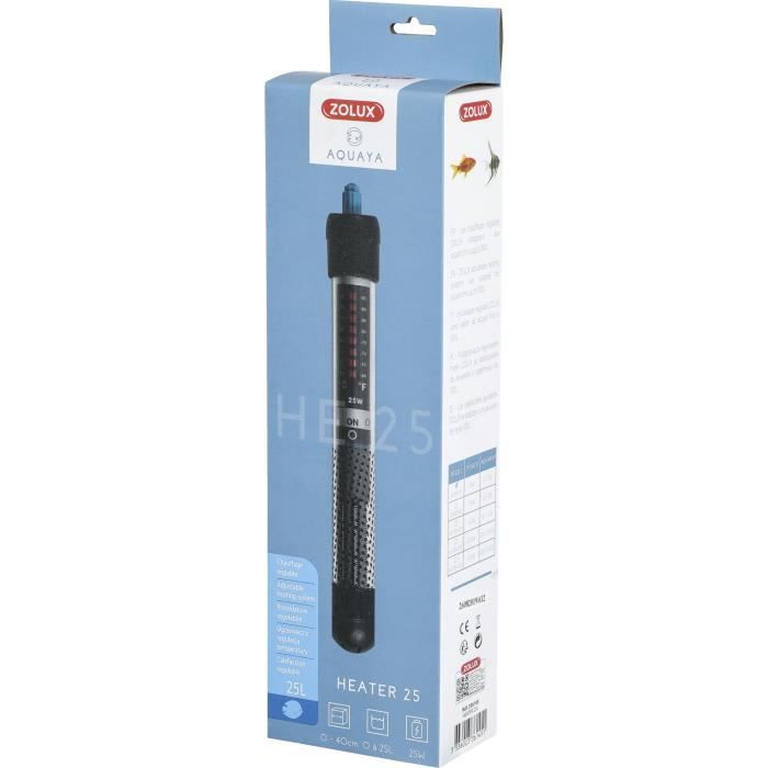 Aquarium heater - ZOLUX - Heater 25 - 25 W - Length 23 cm - For 20 to 50 liters