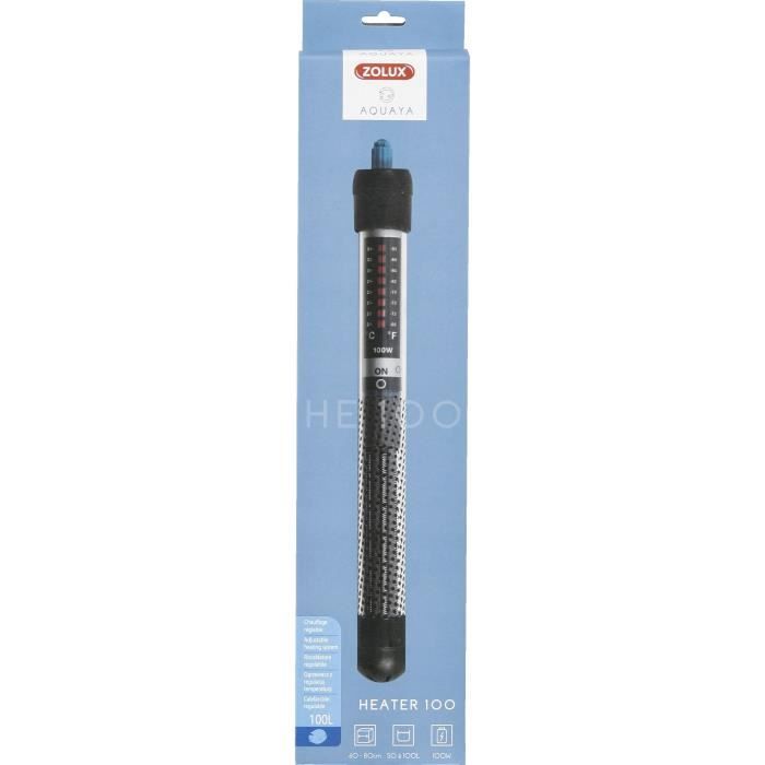 Heater - Zolux - For aquarium - Adjustable temperature up to 34°C - 100W