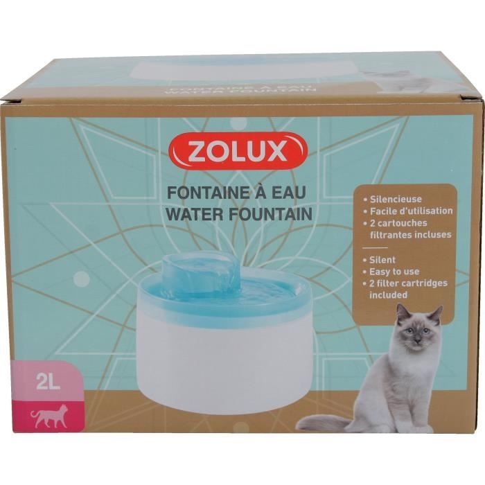 Zolux Water Fountain - For Cats and Dogs - With Filter Cartridge - 2 Liters