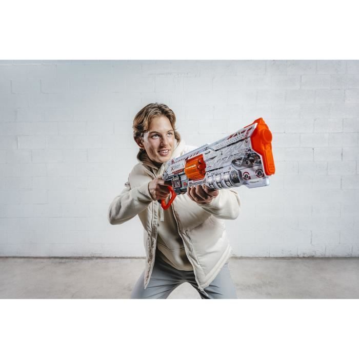 Lockable Blaster - ZURU - XSHOT Skins Lock Gun - Blaster with Locking Combination and 8-Dart Rotating Barrel
