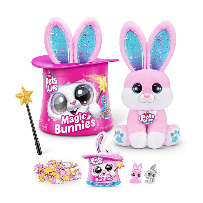 Interactive Game - ZURU - PETS ALIVE Magic Bunnies - 20 Surprises - Light Effects - Mixed