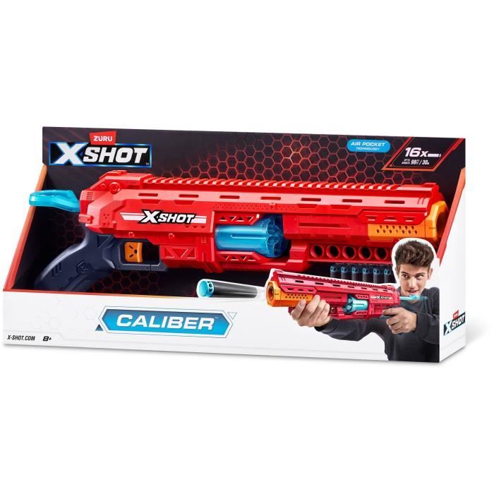 Dart Launcher - ZURU - X-SHOT Caliber - Rotating Barrel - 27m Range - 16 Darts Included