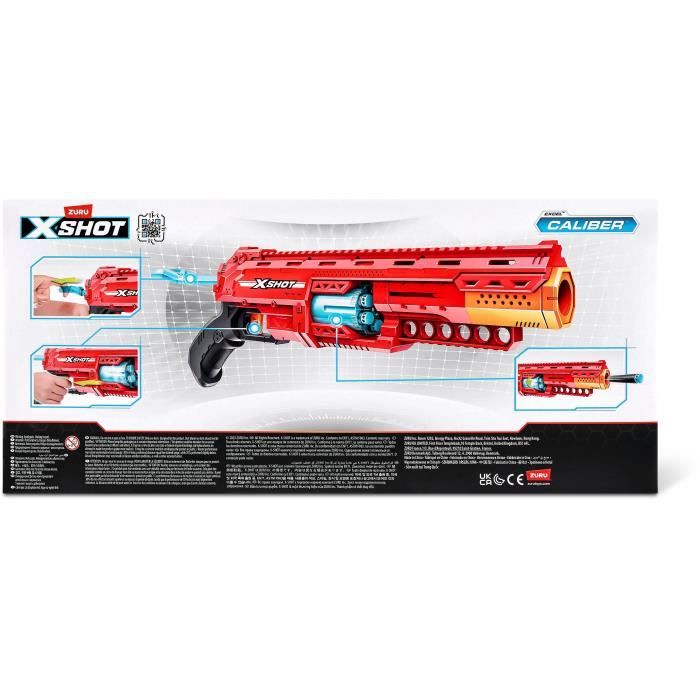 Dart Launcher - ZURU - X-SHOT Caliber - Rotating Barrel - 27m Range - 16 Darts Included
