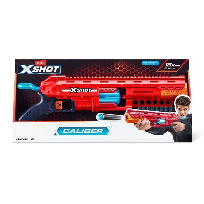 Dart Launcher - ZURU - X-SHOT Caliber - Rotating Barrel - 27m Range - 16 Darts Included