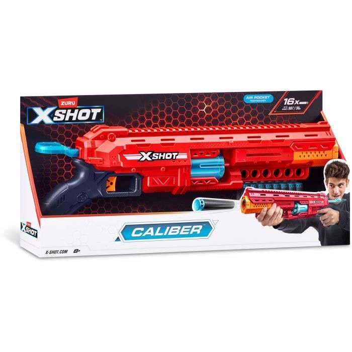 Dart Launcher - ZURU - X-SHOT Caliber - Rotating Barrel - 27m Range - 16 Darts Included