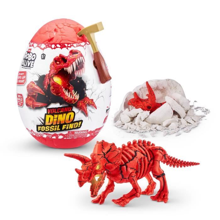 Digging Game - ZURU - ROBO ALIVE Volcano Fossil Find S2 - Dinosaur Fossils - Sounds and Lights - Rock and Sand