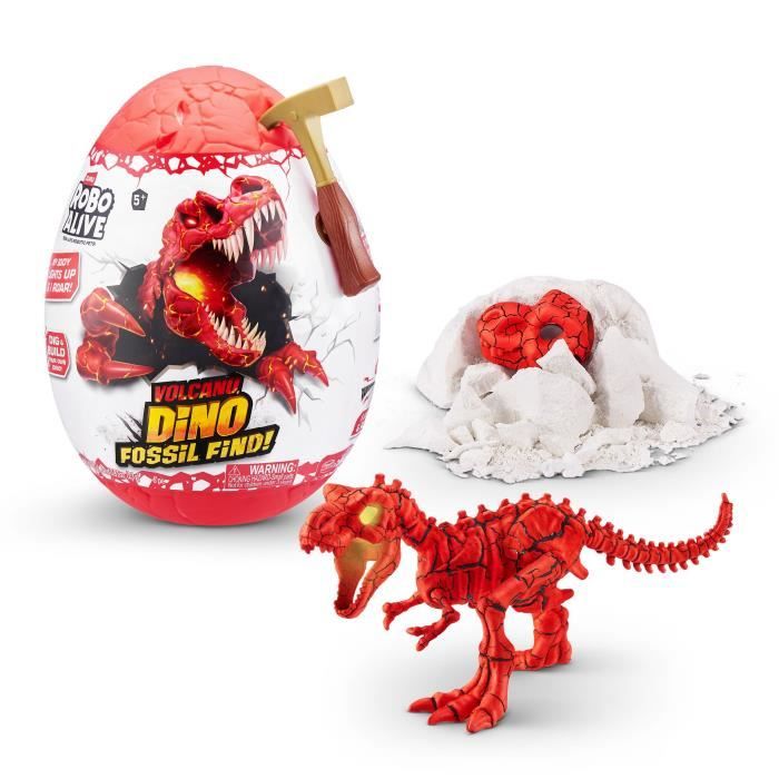 Digging Game - ZURU - ROBO ALIVE Volcano Fossil Find S2 - Dinosaur Fossils - Sounds and Lights - Rock and Sand