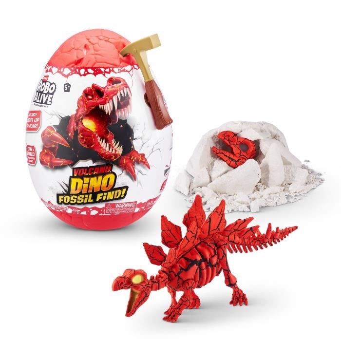 Digging Game - ZURU - ROBO ALIVE Volcano Fossil Find S2 - Dinosaur Fossils - Sounds and Lights - Rock and Sand