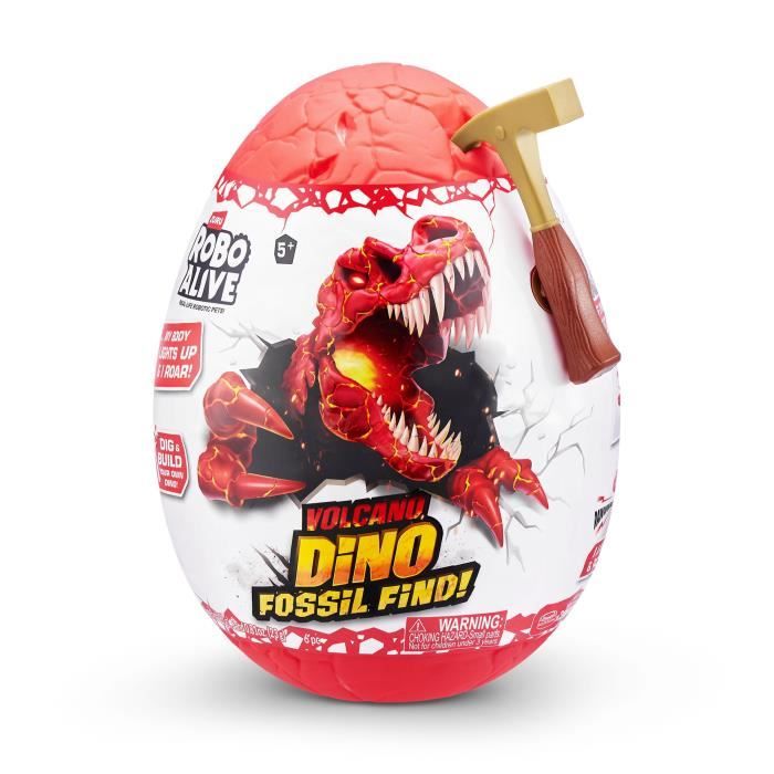 Digging Game - ZURU - ROBO ALIVE Volcano Fossil Find S2 - Dinosaur Fossils - Sounds and Lights - Rock and Sand