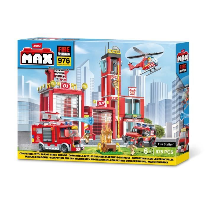 Construction Set - ZURU - Fire Station Large (976 pieces) - Create a fire station with vehicles and accessories