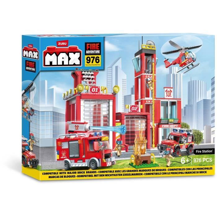Construction Set - ZURU - Fire Station Large (976 pieces) - Create a fire station with vehicles and accessories