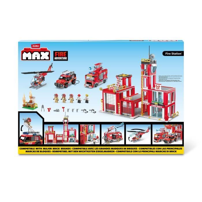 Construction Set - ZURU - Fire Station Large (976 pieces) - Create a fire station with vehicles and accessories