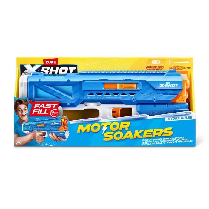 Motorized water gun - ZURU - X-SHOT Hydra Pulse - Quick filling - Rechargeable battery - 9 m range - 650 ml tank