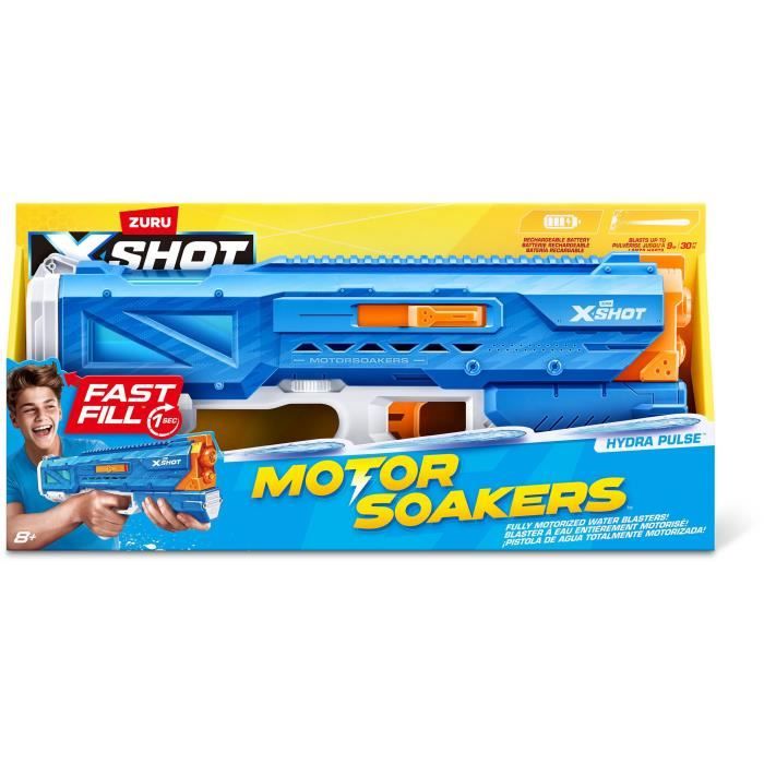 Motorized water gun - ZURU - X-SHOT Hydra Pulse - Quick filling - Rechargeable battery - 9 m range - 650 ml tank
