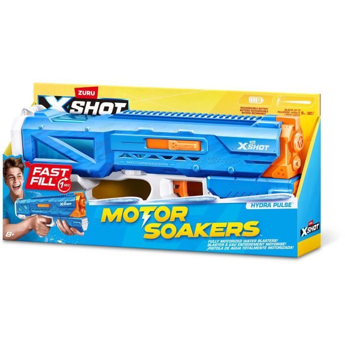 Motorized water gun - ZURU - X-SHOT Hydra Pulse - Quick filling - Rechargeable battery - 9 m range - 650 ml tank