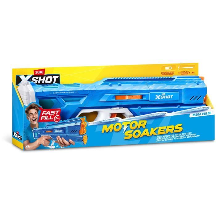 Motorized water gun - ZURU - X-SHOT Mega Pulse - Quick filling - Rechargeable battery - Range 9 m - 1.1 L tank