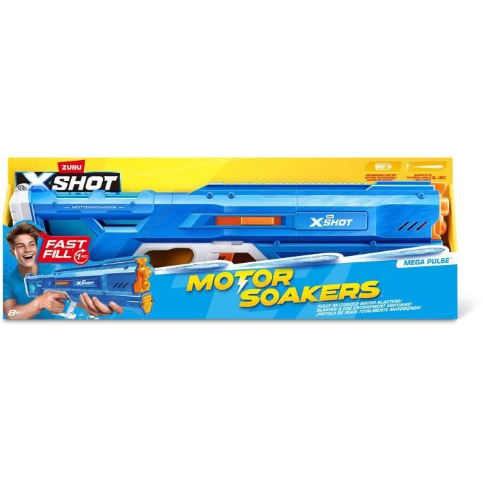 Motorized water gun - ZURU - X-SHOT Mega Pulse - Quick filling - Rechargeable battery - Range 9 m - 1.1 L tank