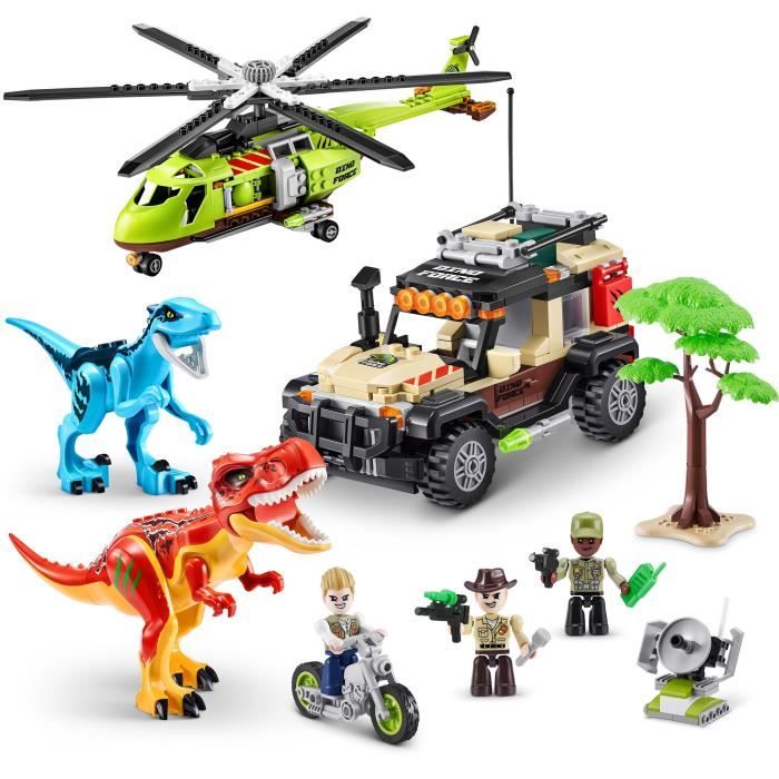 Construction Set - ZURU - Dino Adventure Dino Hunt (592 pieces) - Prehistoric adventure with dinosaurs and vehicles