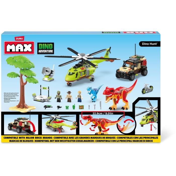 Construction Set - ZURU - Dino Adventure Dino Hunt (592 pieces) - Prehistoric adventure with dinosaurs and vehicles